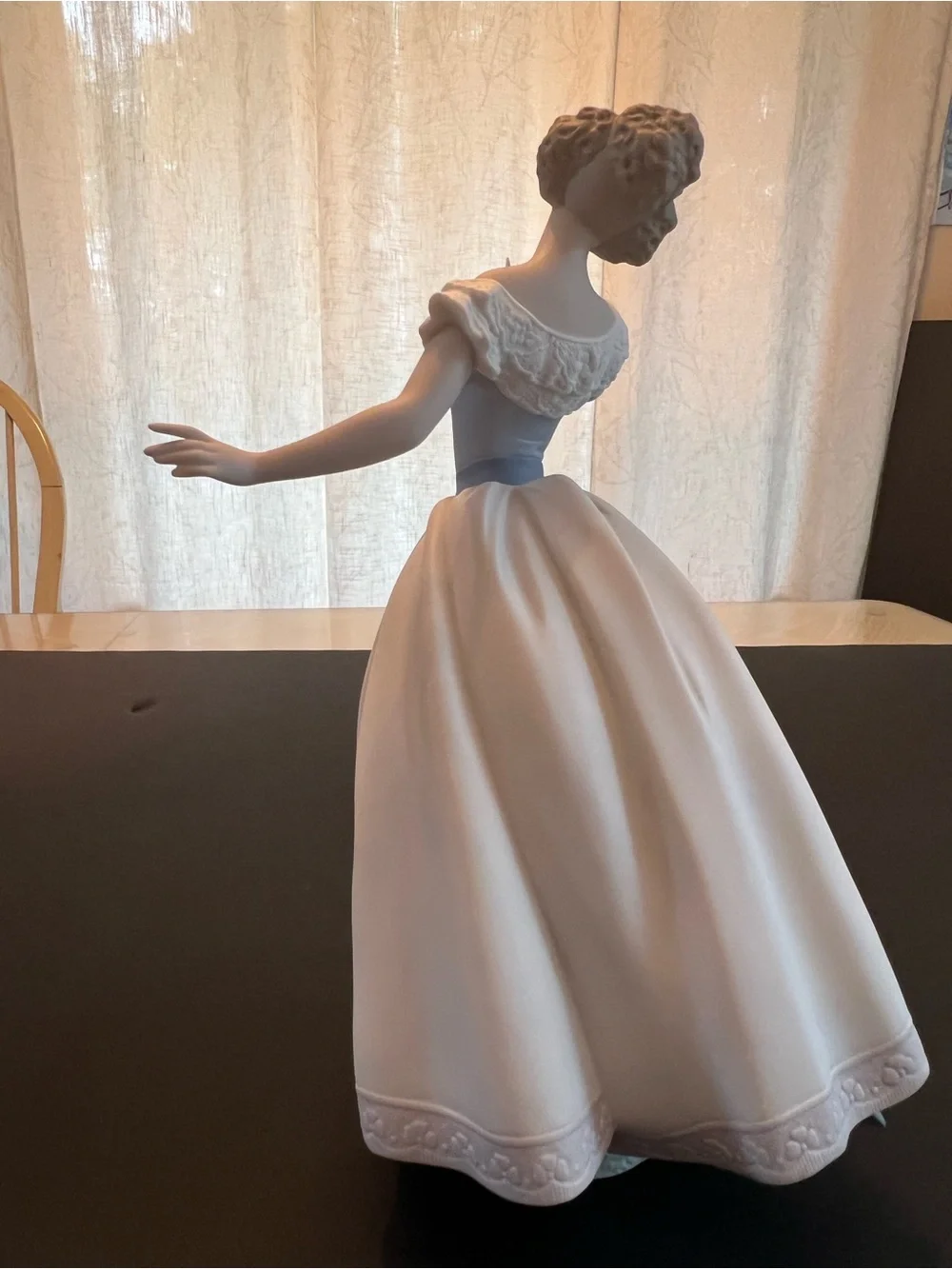 Elegant White Porcelain Ballerina Figurine Decorative Accent